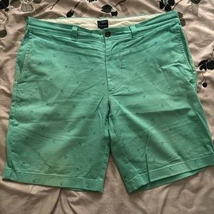 J. Crew Seafoam Green with Anchors Shorts Size 33